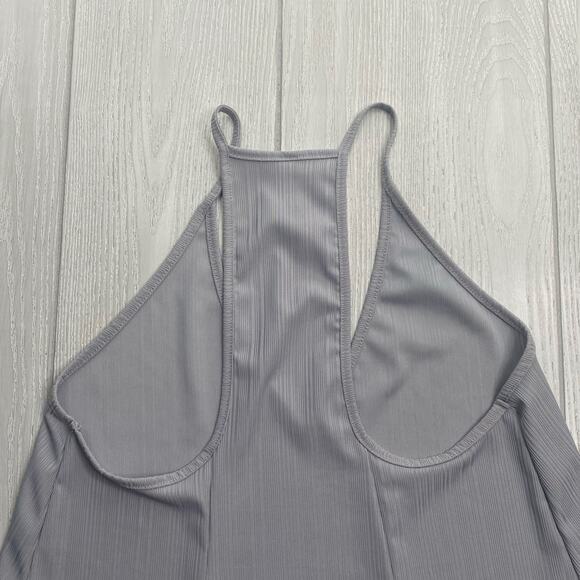 Free People Intimately Gray Silver Flowy V-Neckline Racerback Tank Size Small - Picture 6 of 9